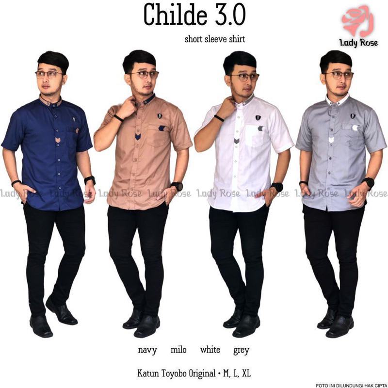 Pakaian Baju Pria Lady Rose Kemeja Childe 3.0