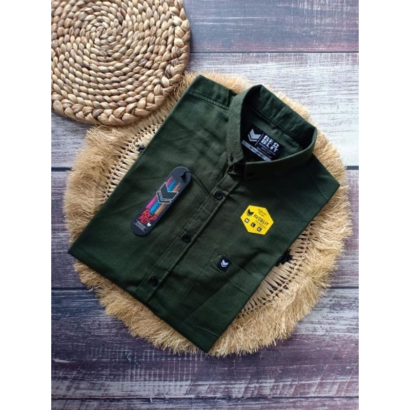 Kemeja pria polos lengan pendek model slimfit terkini dan terbaru kemeja kasual
