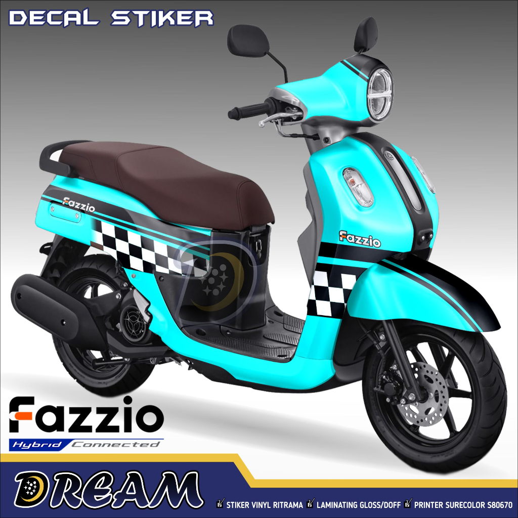 Decal Yamaha Fazzio Striping Motor Fazzio Stiker Motor Yamaha Fazzio Cafe Racer