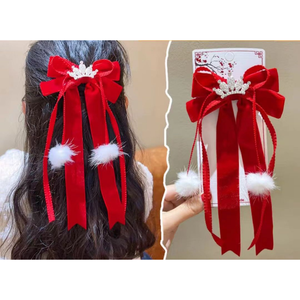 (LOLI-JKT) AK-18 AKSESORIS RAMBUT ANAK RETRO VELVET PITA SPRING CLIP