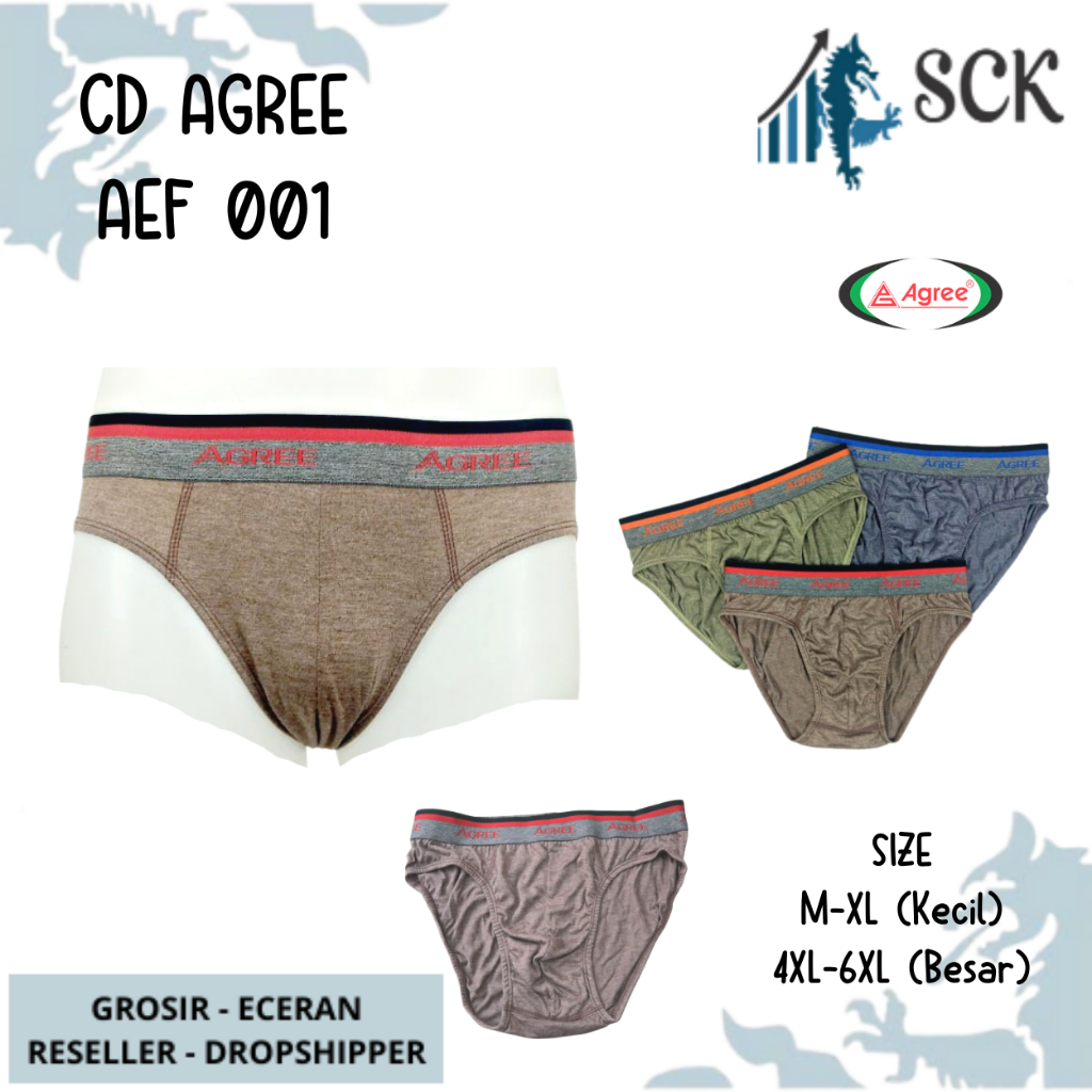 [ISI 3] Celana Dalam Olahraga Pria AGREE AEF 01 / CD Agree AEF 001 Pinggang Karet MODEL BOXER Sport  / Pakaian Dalam Cowok - sckmenwear GROSIR