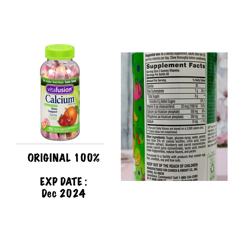 VitaFusion Calcium Plus Vitamin D3 100 Gummies VitaFusion Calcium 500 mg + D3
