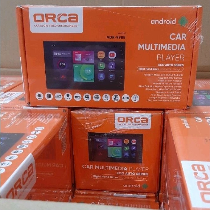Head Unit Android 7 inch ORCA TERBARU RAM 2/32 GB ANDROID ORCA ADR 9988 NEW ECO SERIES APPLE CAR PLAY