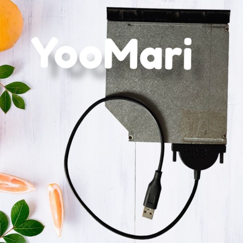 Kabel DVD  laptop internal jadi eksternal CD ROM konverter USB SATA 7+6 13 pin optical Drive adapter