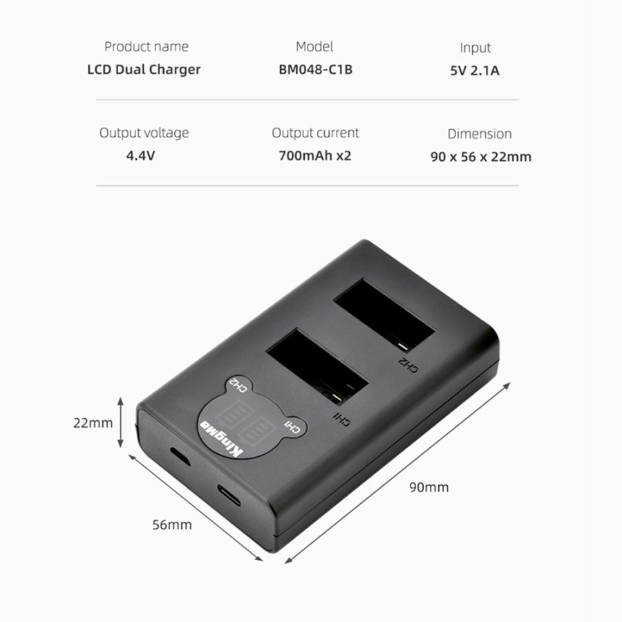 KINGMA Smart Dual Charger Gopro HERO Max Action Camera - LCD S1