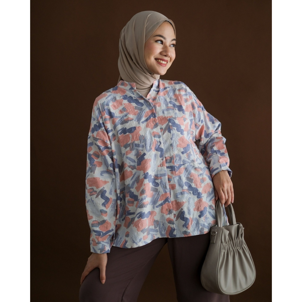 Myrubylicious EIRENA SHIRT KODE SK2502| SHIRT | KEMEJA | KEMEJA WANITA | KEMEJA LENGAN PANJANG | KEMEJA MOTIF