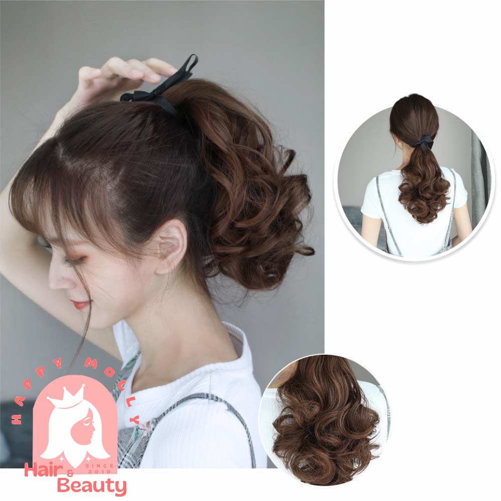 Hair Clip Ponytail Wig - Rambut Kuncir Ekor Kuda Fashion Wanita Korea - Curly - Hair Extension W8211 ( Group )