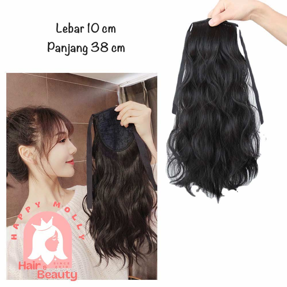 Hair Clip Ponytail Wig - Rambut Kuncir Ekor Kuda Fashion Wanita Korea - Curly - Hair Extension W8212 ( Group )