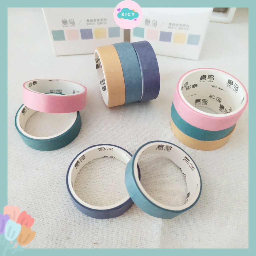 

[KICY] 1 Roll SOLID WASHI TAPE Deco Tape Masking Tape Scrapbook Journal Bujo DIY