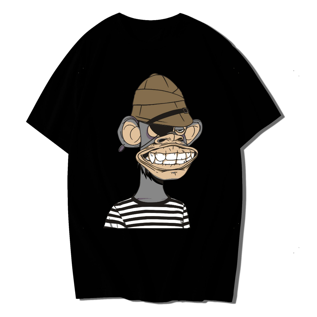 Oblong T-shirt nft BAYC / Kaos Nft APE006 Katun