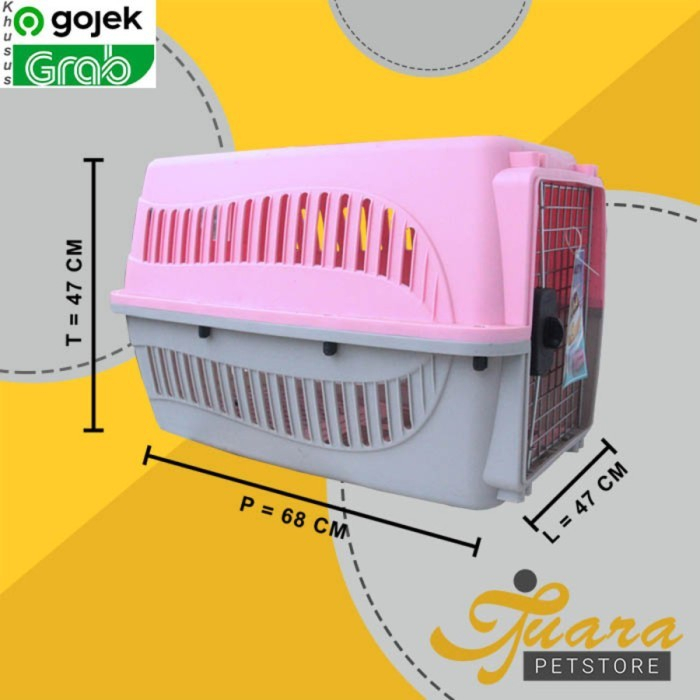 GOSEND Kandang kucing Anjing Pet Cargo Kennel Box Size S M L