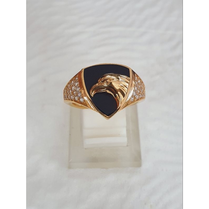 cincin stampel cowok pria eagle ad variasi emas 70% 700 70 %