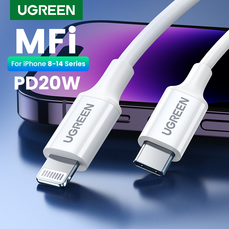 UGREEN MFI Lightning Cable to Type C Cable Rubber shell iP 14/13 10493