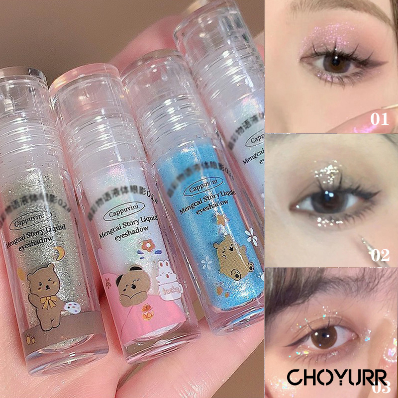 【COD】Flower Food Bear Lucu Liquid Chameleon Eyeshadow Giltter Tahan Lama Eyeshadow Cair Korean -CH