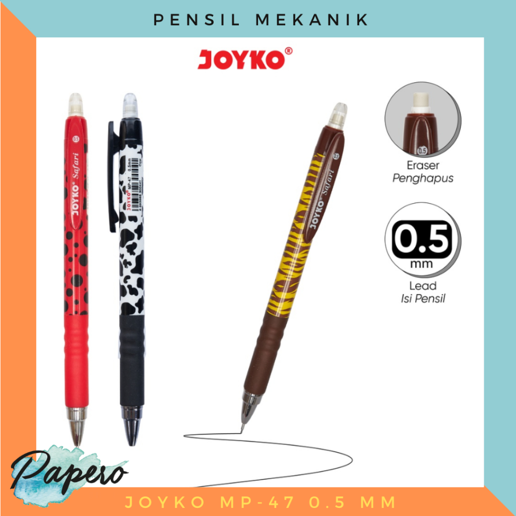 

Pensil Mekanik / Mechanical Pencil / Joyko MP-47 / 0.5 mm / Safari