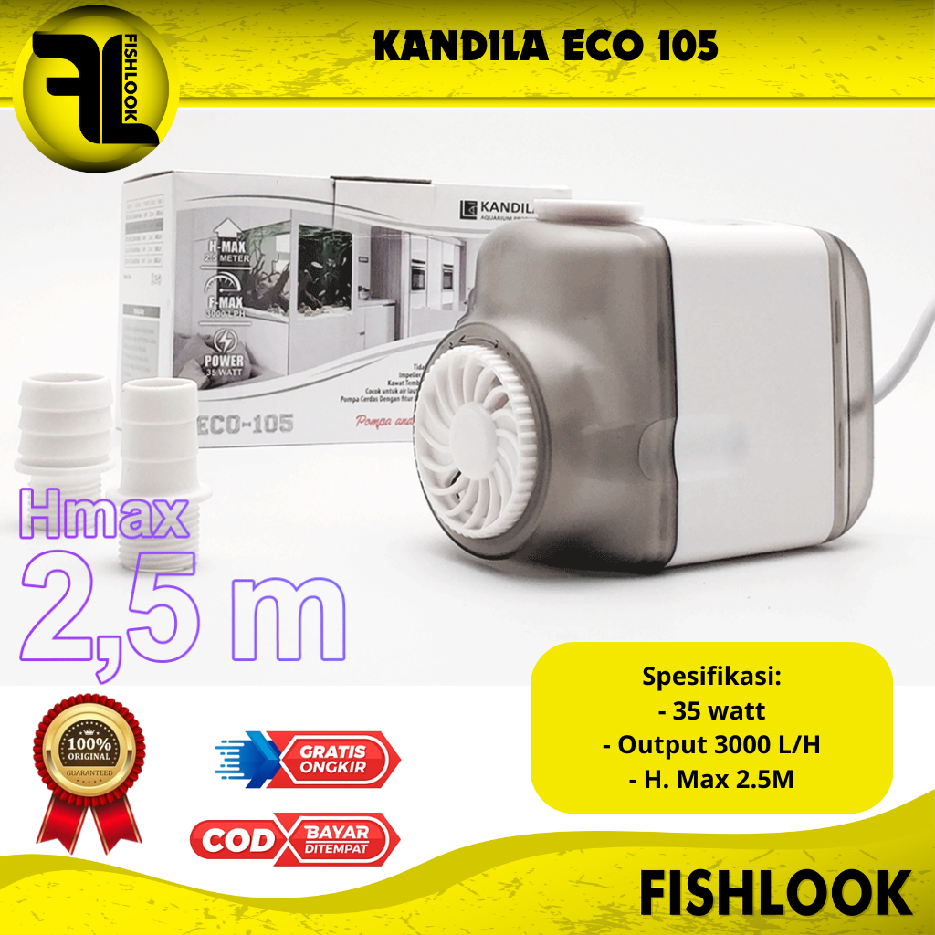 KANDILA ECO 105 ECO105 MESIN POMPA CELUP POWER HEAD AQUARIUM LOW WATT