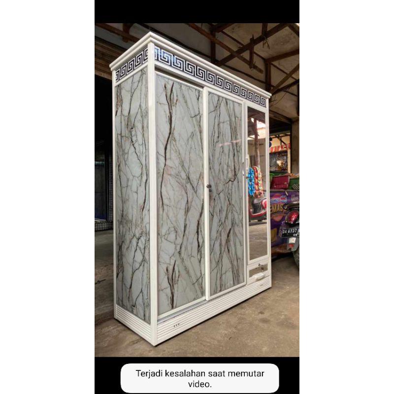lemari baju 3 pintu sleding/lemari pakaian geser murah viral