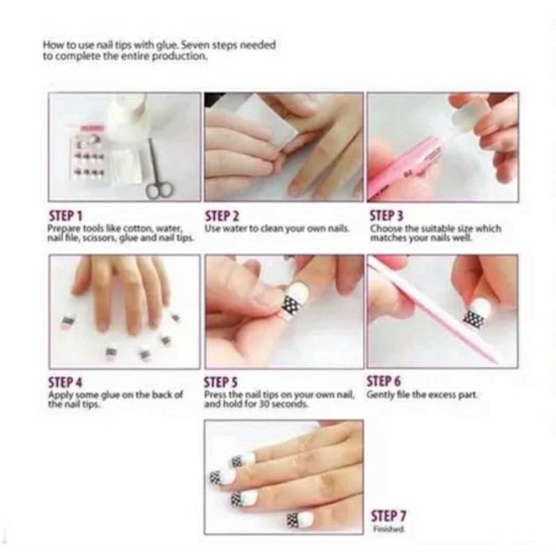 24 PCS KUKU PALSU + LEM | BERMOTIF | FAKE NAILS KARAKTER