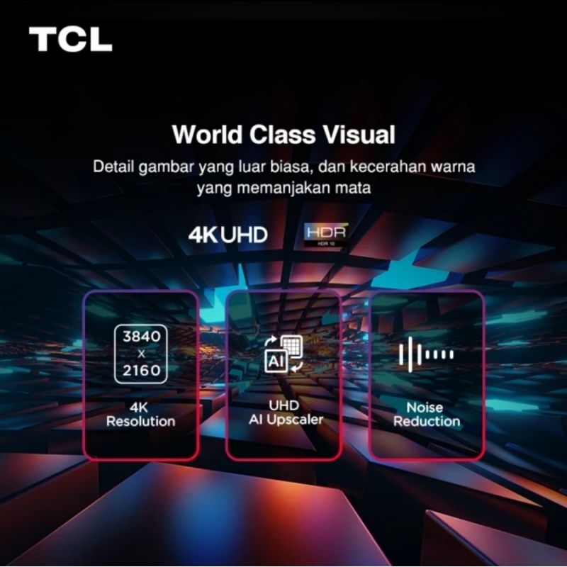 TCL 50A50 Smart TV 50 Inch Google TV 4K UHD Dolby Atmos Garansi Resmi