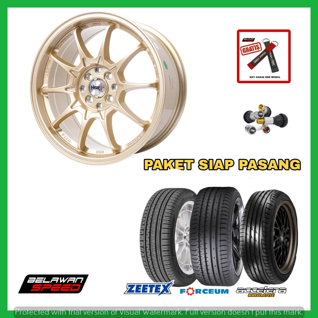 PROMOPAKETAN VELG PELEK MURAH RING 17 HSR BOROKO SRD PCD 4X100/114,3 UNTUK JAZZ NISSAN MARCH IGNIS F