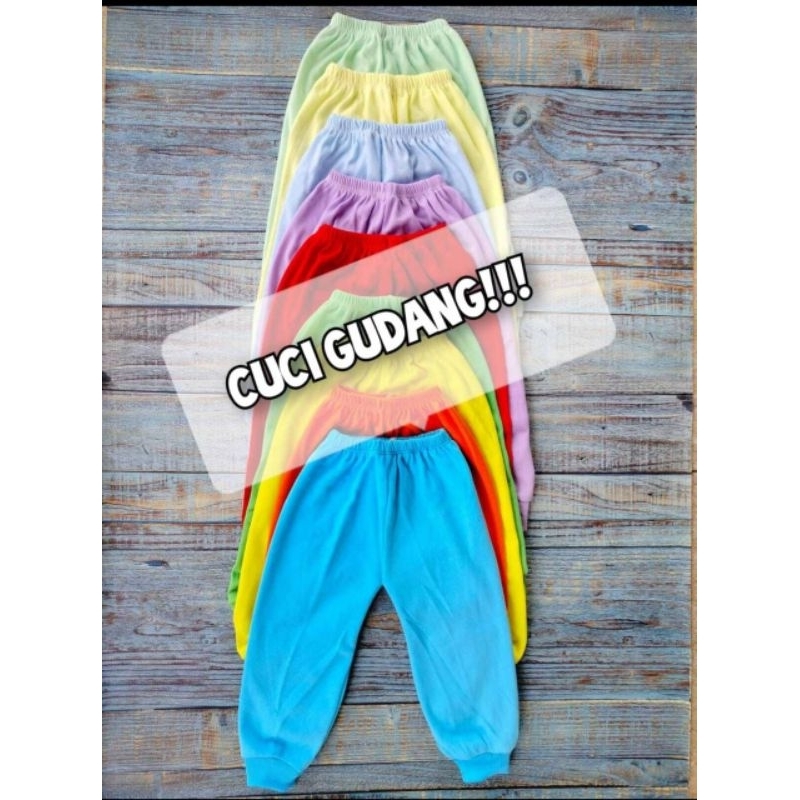 PROMO!!!12pcs Celana Bayi Panjang Rainbow Polos Warna Random &amp; Celana strip panjanh Untuk Usia 2-18 Bualn