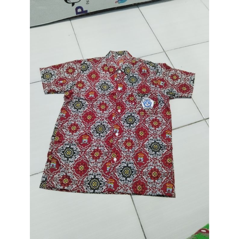 Batik SD kota palembang tangan pendek