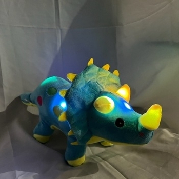 BONEKA ANIMAL DINOSAURUS LED TRICERATOPS BISA NYALA 40cm/PLUSH TOYS SUPER SHOFT / BONEKA TIREX