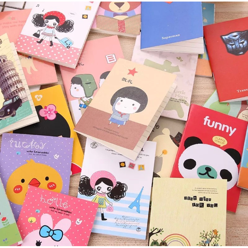 NOTE BOOK MINI MOTIF KARTUN / BUKU TULIS MINI MOTIF KARTUN / NOTEPAD KARAKTER