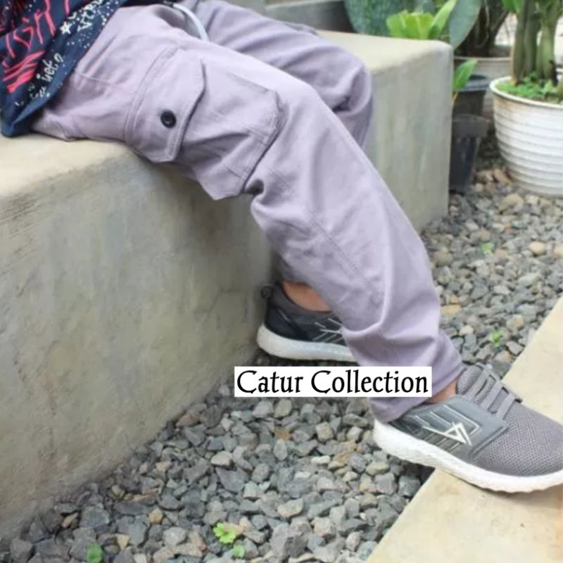 Celana Panjang Cargo Anak Laki-laki Usia 1-12 Tahun Cargo Panjang Anak Pinggang Karet kolor