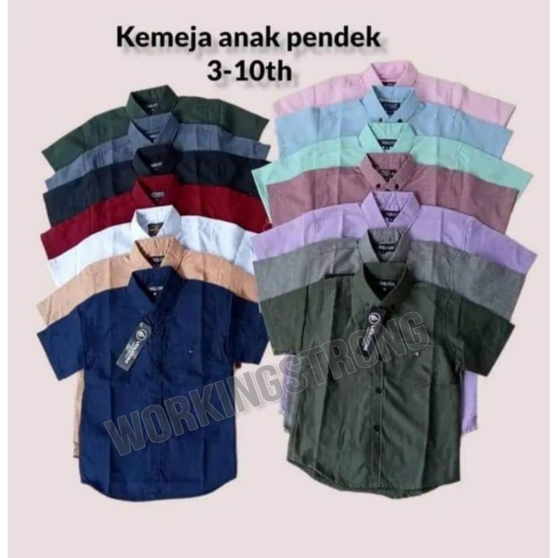 SERAGAM ANAK Kemeja polos anak | Kemeja kids keren | Kemeja lengan panjang bahan katun Umur 5-10tahun