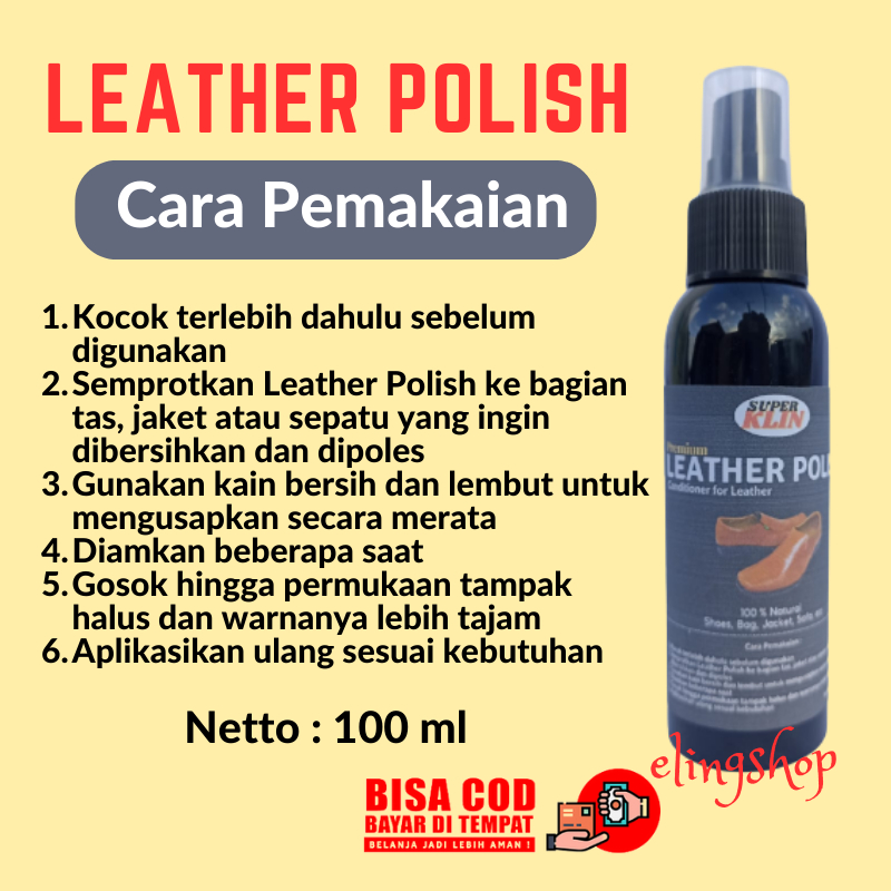 Leather Shoes Shoe Polish Poles Perawatan Pembersih Sepatu Tas Jaket Kulit Netral 100 ml