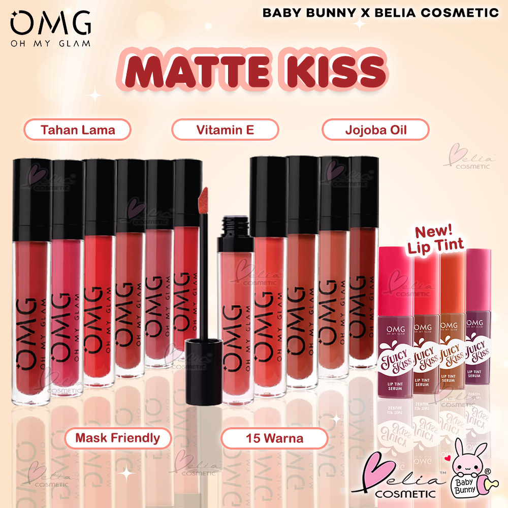 ❤ BELIA ❤ OMG Oh My Glam Matte Kiss Lip Cream 3.5g | Lipstick Lipstik Lipcream | Oh My Glow | Baby Bunny