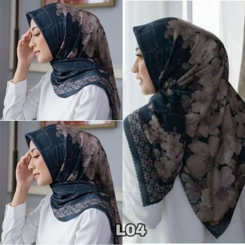 HIJAB VOAL SEGIEMPAT TERBARU/HIJAB SEGI4 DEENAY KW MOTIF TERMURAH