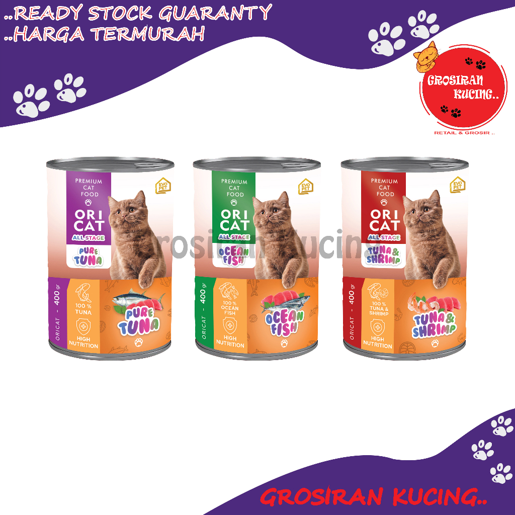 Ori Cat Can Kaleng Makanan Kucing 400g All Stage