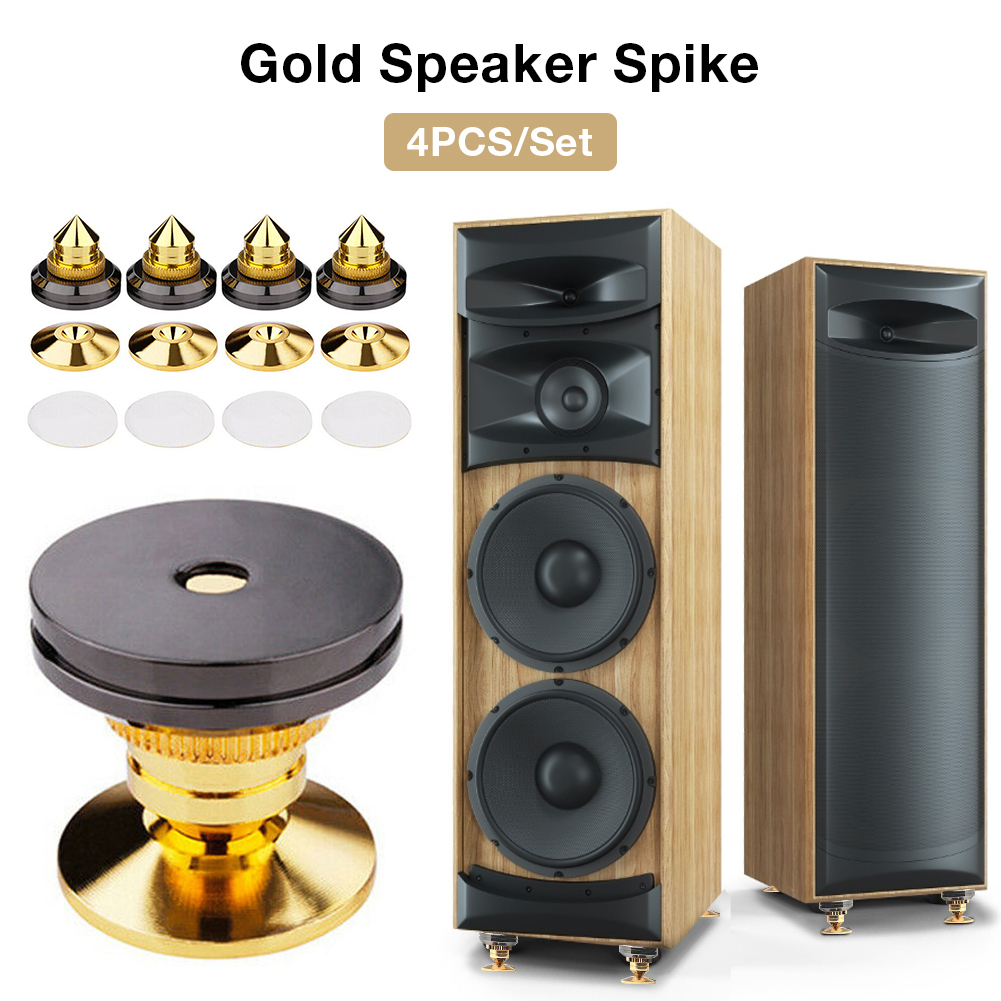 4pcs Spike For Audio Speaker Spike Isolation Cone Pad CD Spikes Gold Spike Kaki Speaker Shockproof Gold