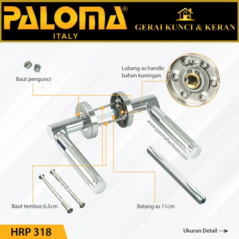 GAGANG PINTU HANDLE ROSES PALOMA HRP 318 STAINLESS STEEL SUS 304 HANDEL PINTU RUMAH