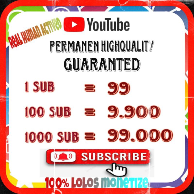Jasa Subscriber Youtube Permanen For Monetization Requirements