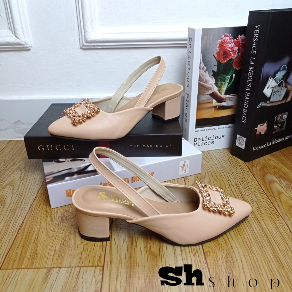 Sepatu heels wanita mules 5cm Rj01