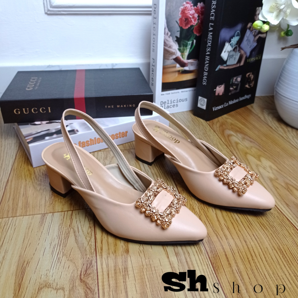 Sepatu heels wanita mules 5cm Rj01