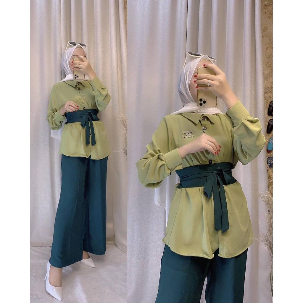 ONE SET NAGITA KOMBINASI / SETELAN WANITA POLOS KEKINIAN / SETELAN WANITA REMAJA / SETELAN WANITA HI