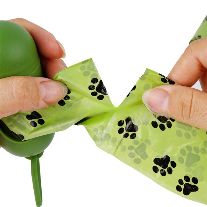 Kantong Plastik Kotoran Anjing Biodegradable dengan Dispenser - GA15 - Green