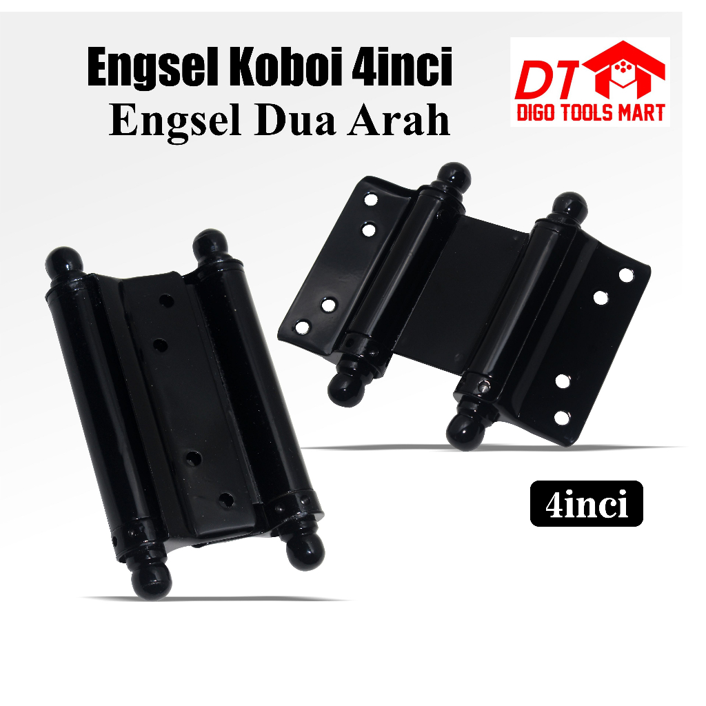 Engsel Koboi 4 Inci Engsel Pintu Koboy Dua Arah Hitam