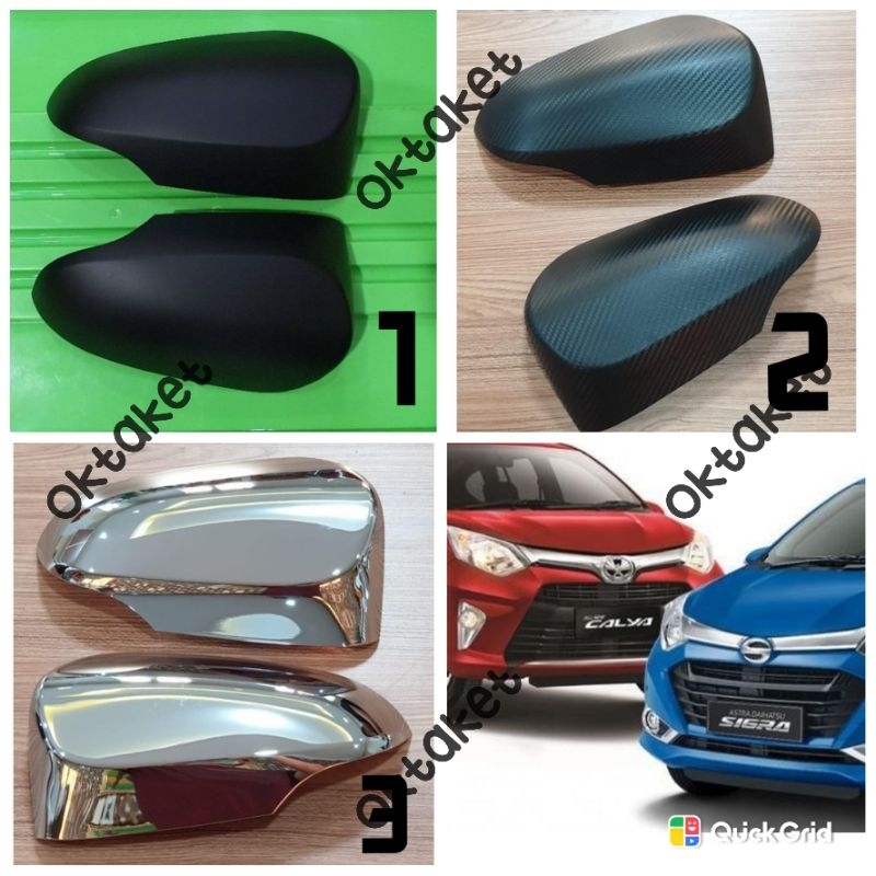 cover spion calya sigra 2016 2018 2019 2020 2023 Hitam Chrome Carbontivo