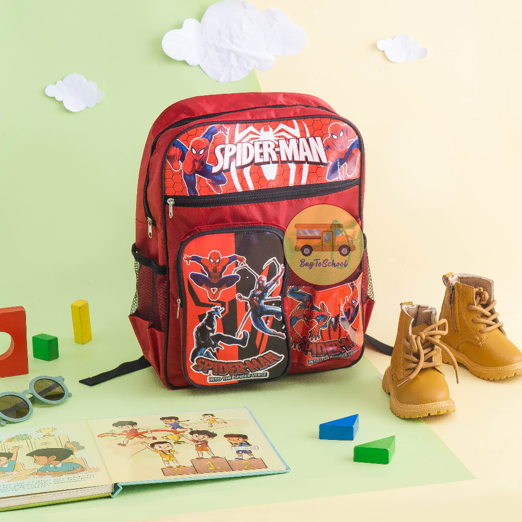 Tas Anak Ransel Fashion Sekolah Anak Laki laki PAUD TK SD Stumble Guy, Mechamato, Ejen ali, Spiderman dan Boboiboy