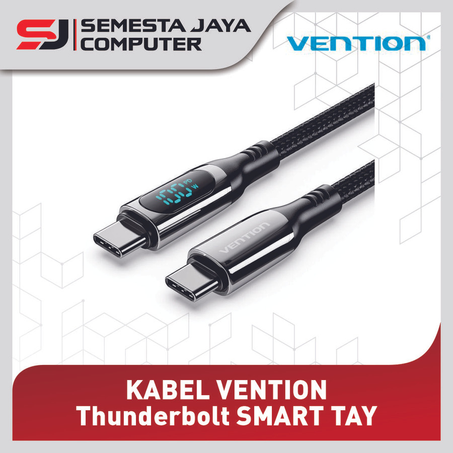 VENTION TAY Kabel USB Type-C to C Male Smart LED Display Fast Charging