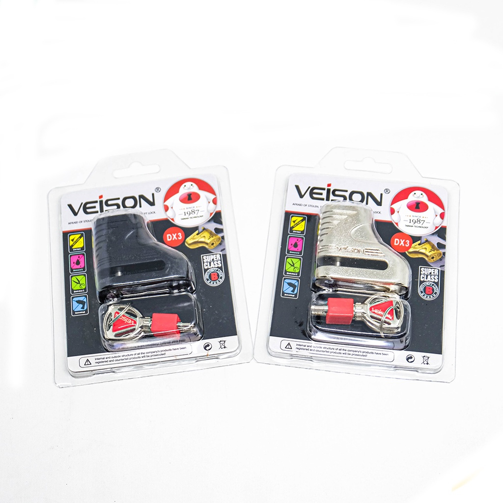 Gembok Cakram Motor Merek Veison Universal Motor Gembok Kunci Rem Sepeda Motor Discbrake Lock Hitam Keamanan Dan Anti-pencurian Brake Bike Lock Moto Locks Waterproof Rem Disc Motorbike Lock