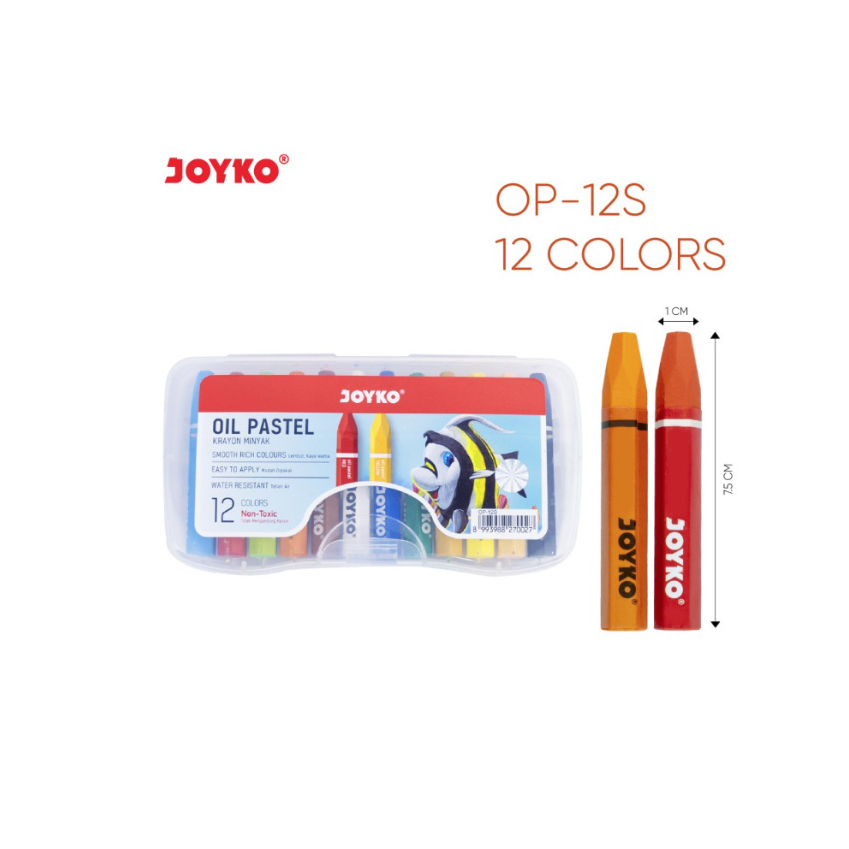 

Crayon Krayon Minyak Oil Pastel Joyko OP-12S 12Warna - Set