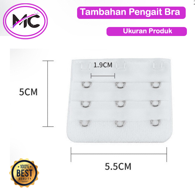 Pengait Bra Tambahan 3 Kait Extension Bra 2 Kait Aksesoris Sambung Bra 2 Baris Pengait Tali BH Super Extender Save Murah Import