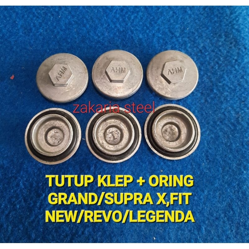 TUTUP KLEP + ORING GRAND/SUPRA X,FIT NEW/REVO/LEGENDA LOGO AHM