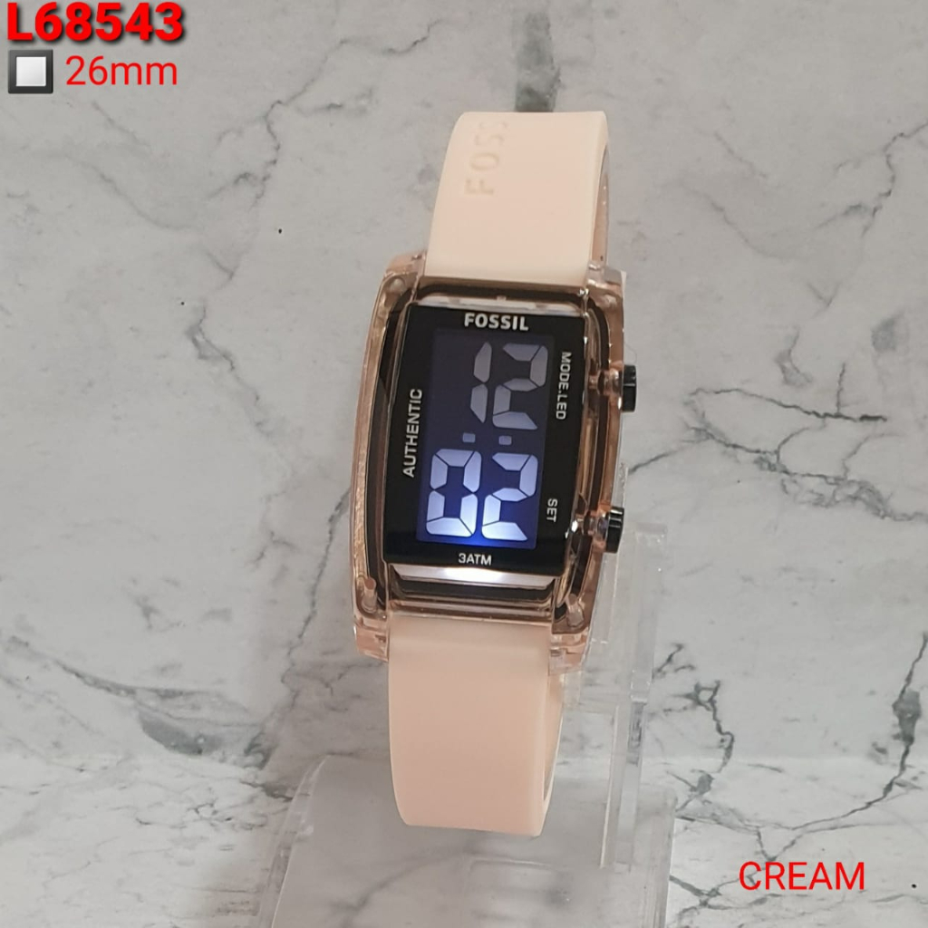 {COD✔️} PREMIUM Jam Tangan Digital Fashion Wanita FOSL 2626 Strap Rubber - jam tangan simple digital